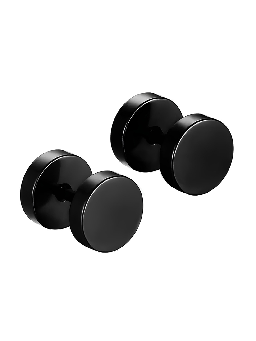 

KARISHMA KREATIONS Stainless Steel Contemporary Stud Earrings, Black