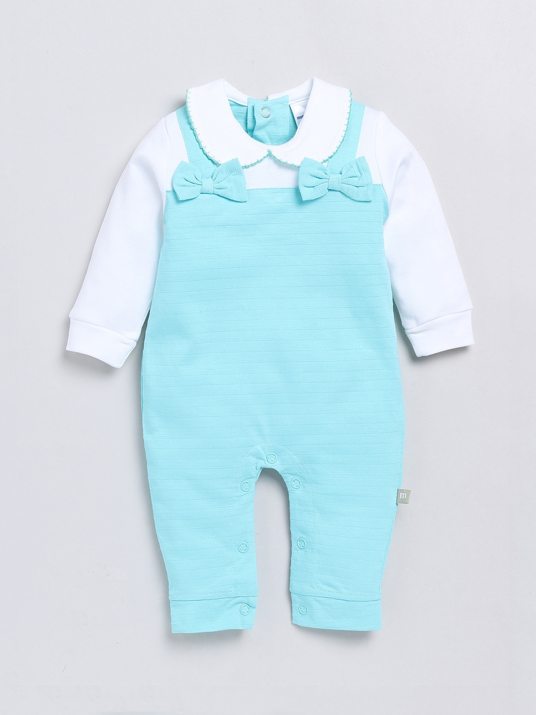 

Moms Love Infant Girls Striped Cotton Rompers, Blue