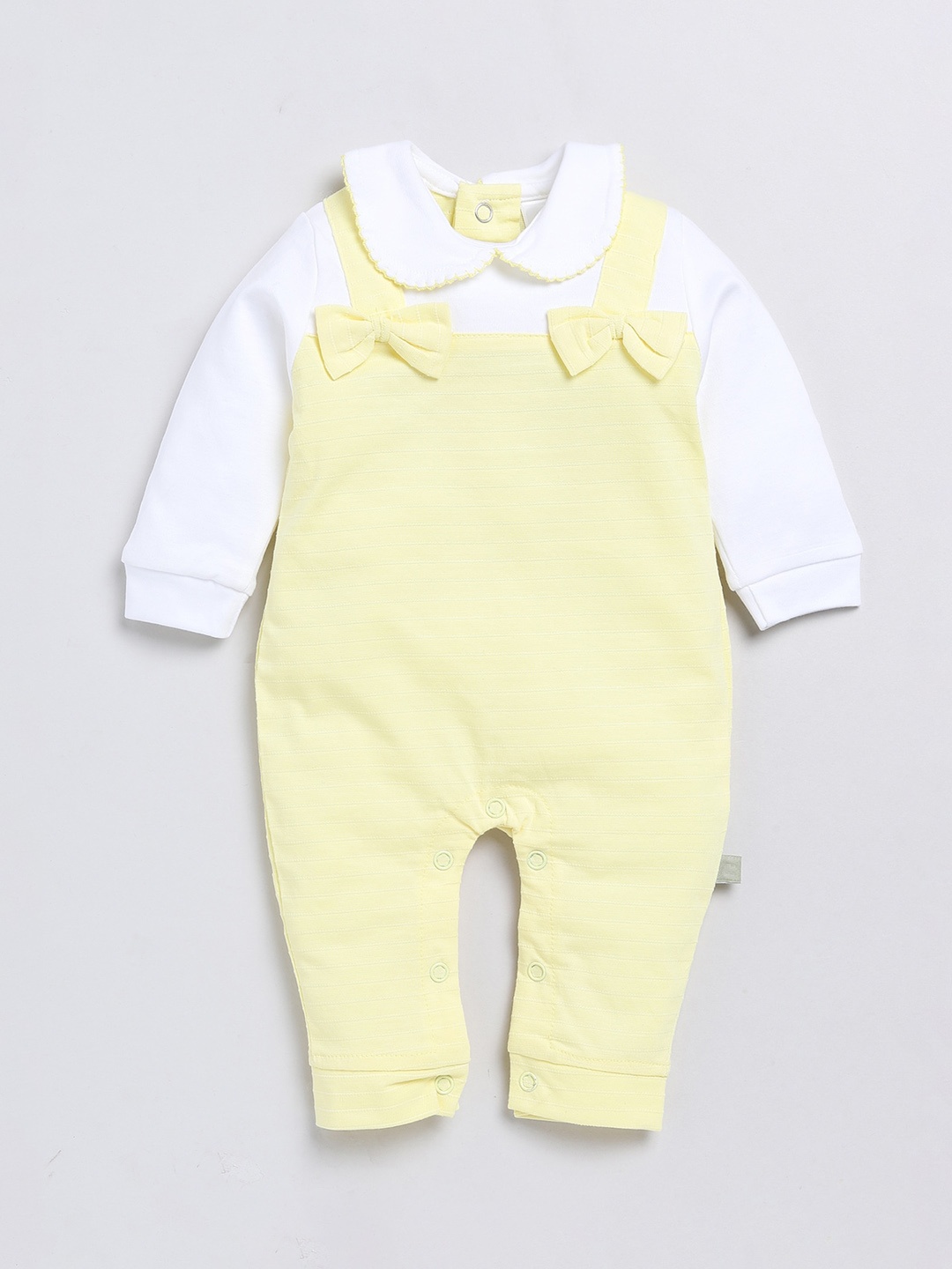 

Moms Love Infant Girls Peter Pan Collar Cotton Rompers, Yellow