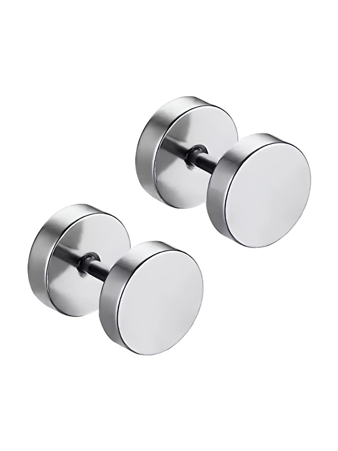 

KARISHMA KREATIONS Silver-Plated Stainless Steel Contemporary Studs Earrings