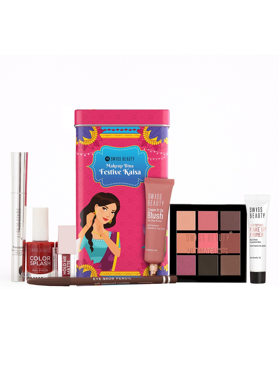 

SWISS BEAUTY Exclusive Eco-Friendly Festive Makeup Gift Box, Multi