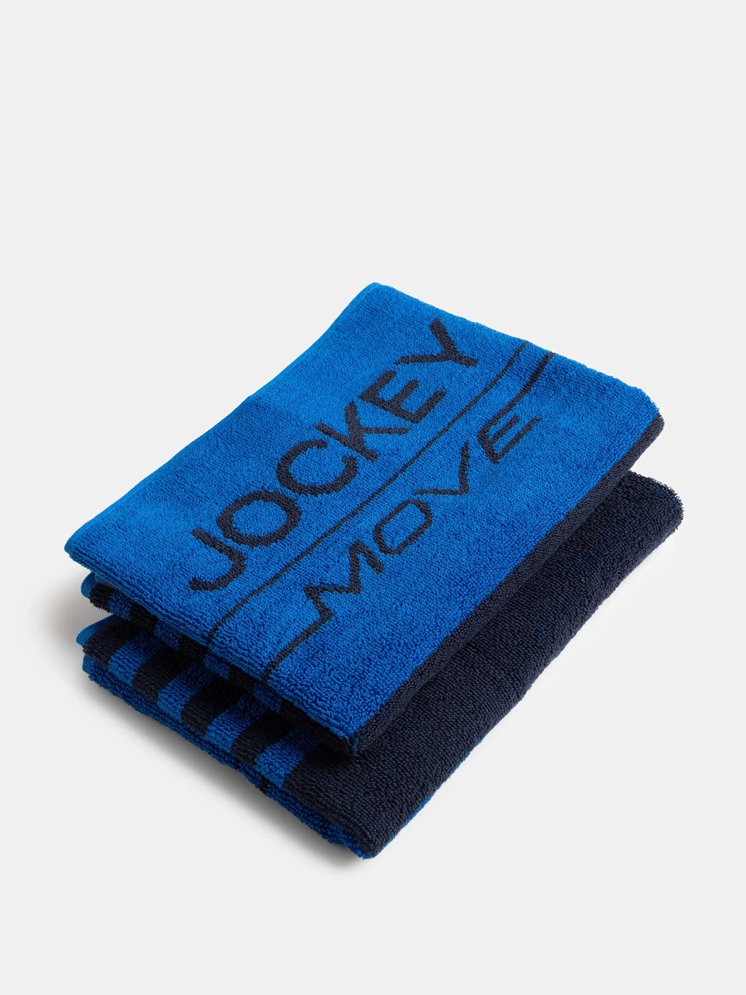 

Jockey Pack Of 2 Cotton Terry Ultrasoft and Durable Striped Gym Towel-T445, Blue