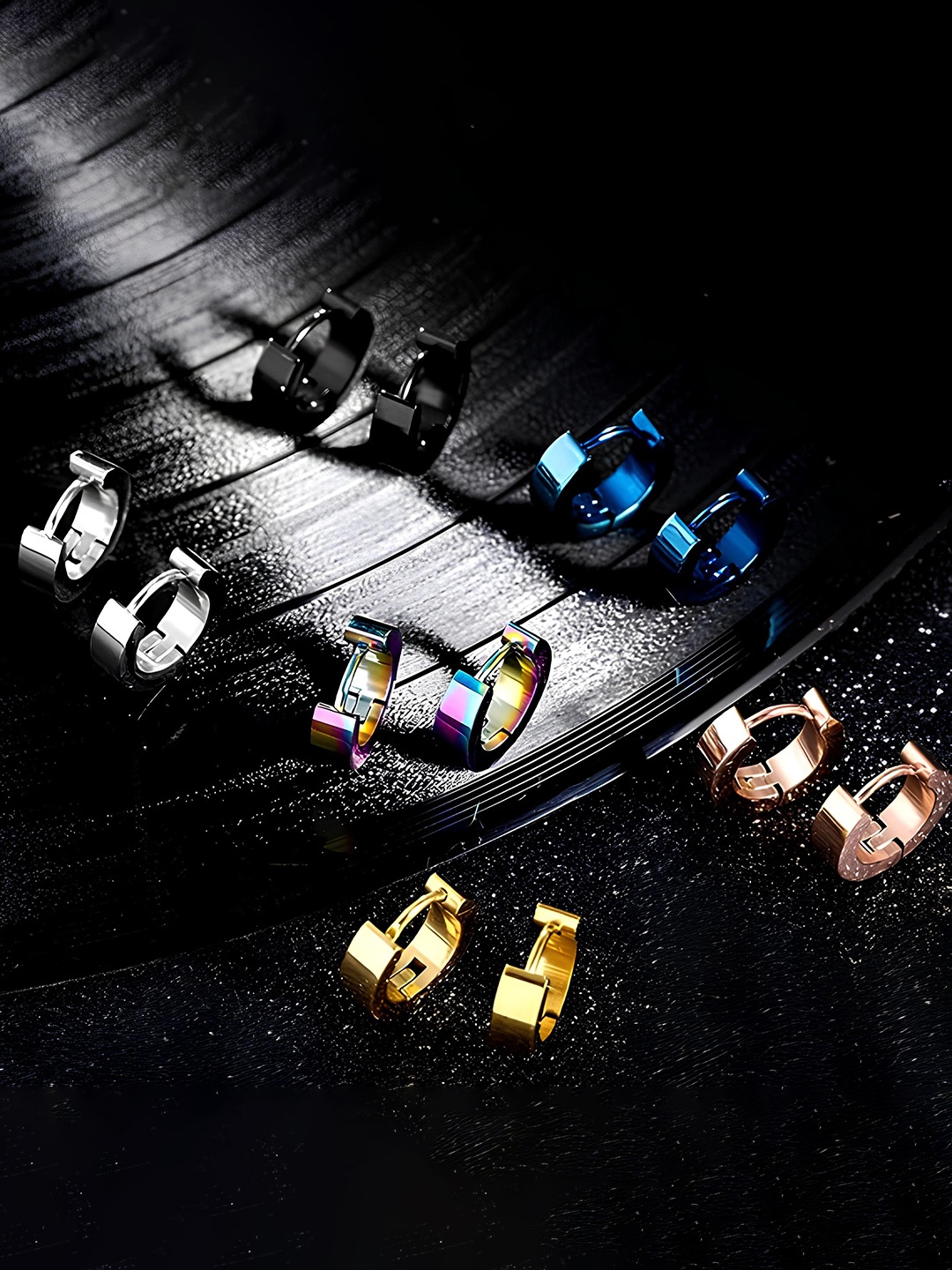 

KARISHMA KREATIONS Set Of 6 Gold-Plated Contemporary Hoop Earrings