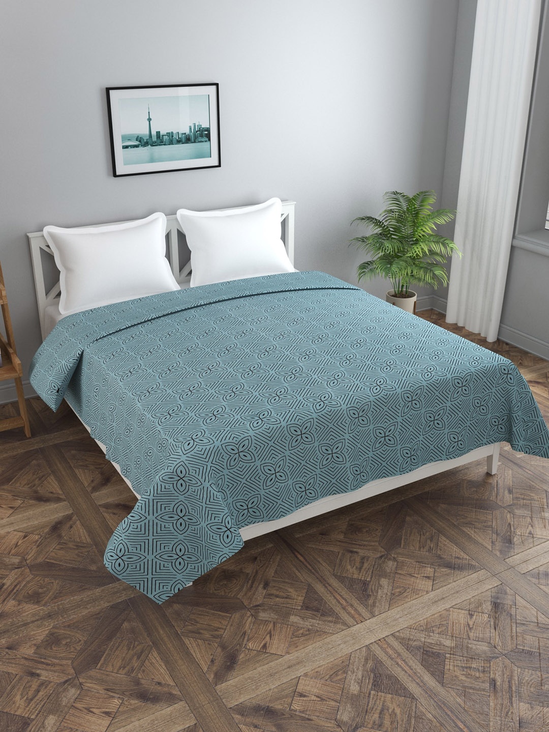 

MORADO Geometric Printed Duvet Cover, Grey