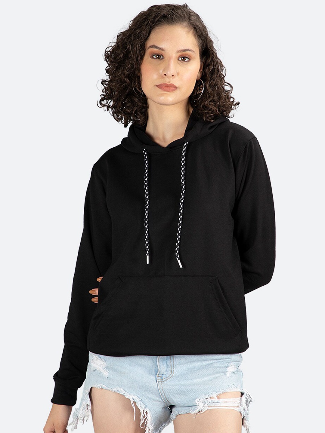

Mad Over Print Hooded Fleece Sweatshirt, Black