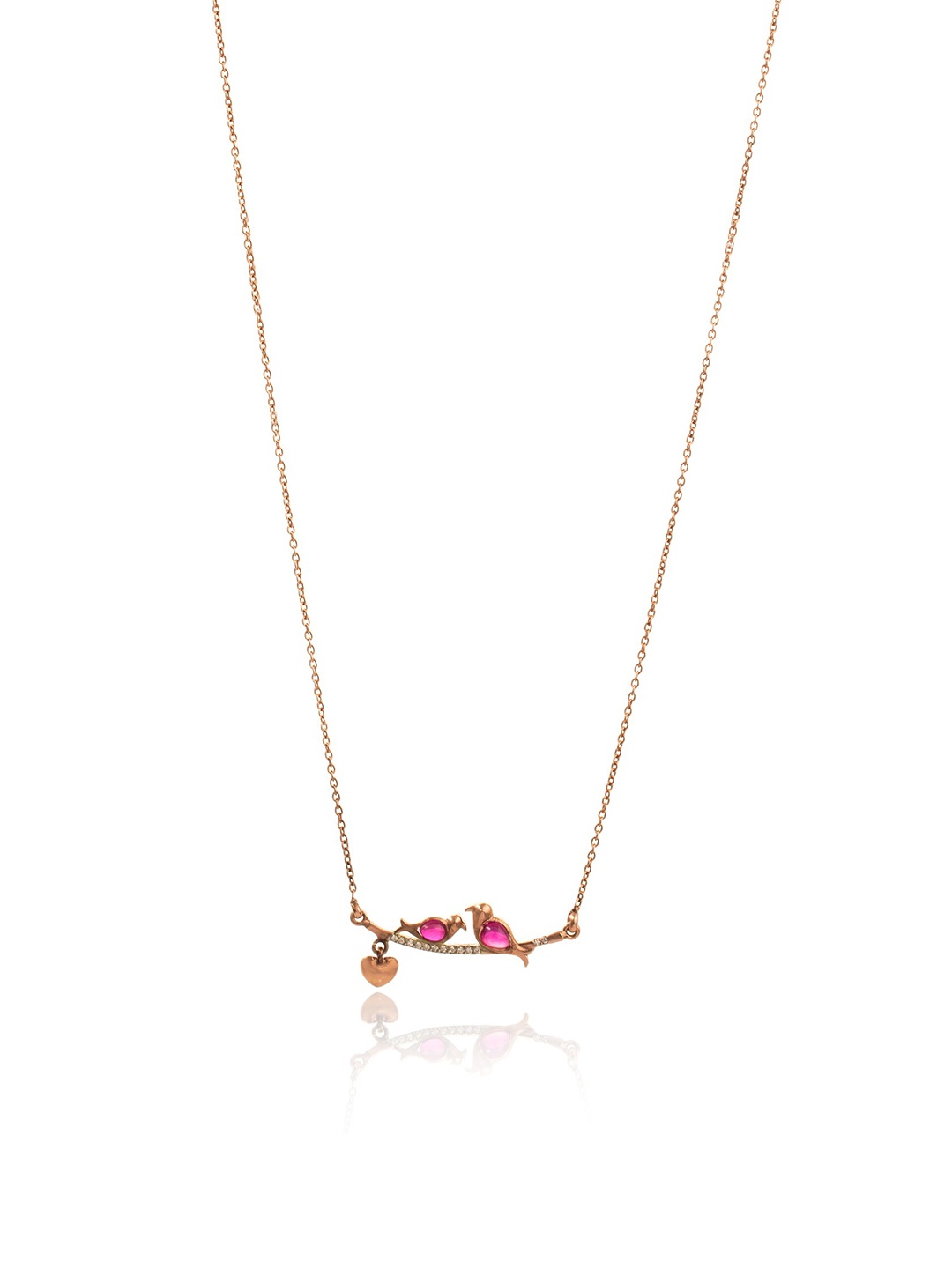 

Kicky And Perky 925 Sterling Silver Twin Bird Chain, Rose gold