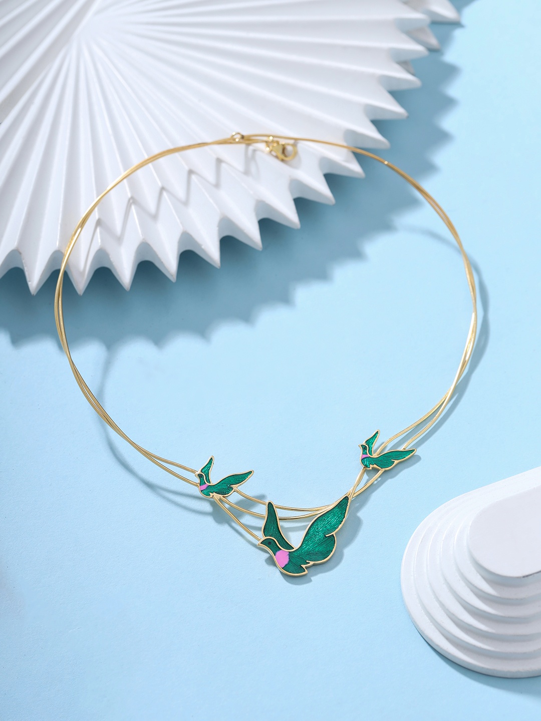 

Kicky And Perky Gold Plated 925 Sterling Silver Three Birds Chain