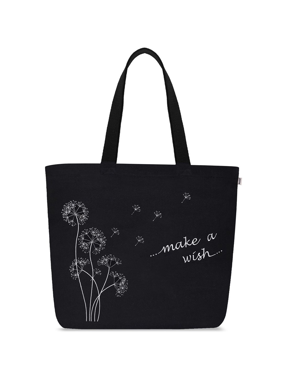 

MASQ Graphic Printed Shopper Shoulder Bag, Black