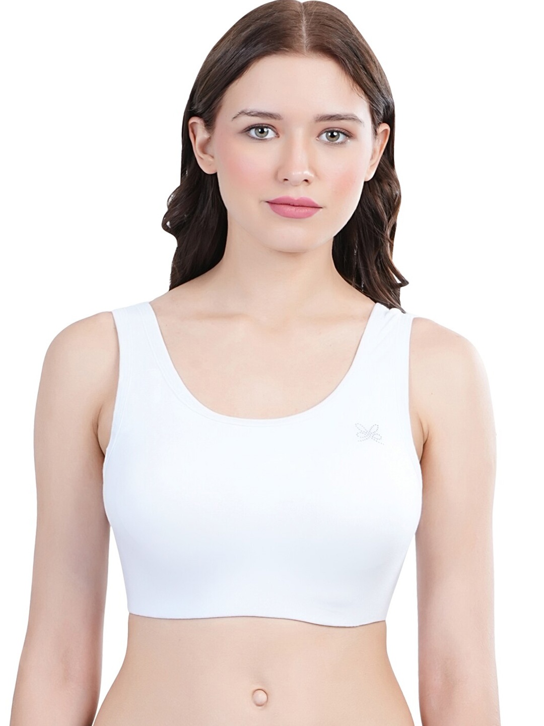 

LACYLUXE Full Coverage Non Padded Workout Bra With All Day Comfort, White