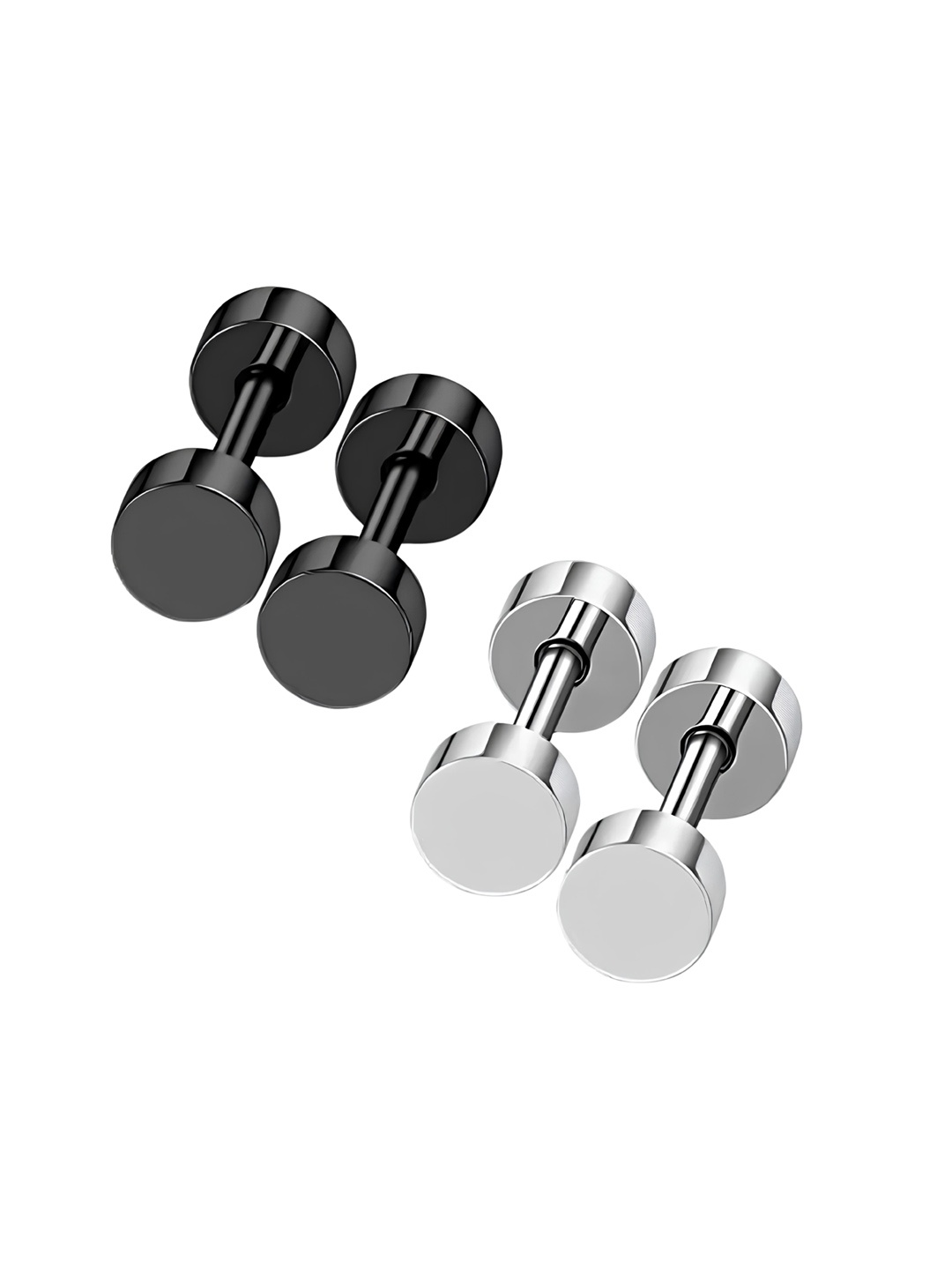 

KARISHMA KREATIONS Set Of 2 Silver-Plated Studs Earrings