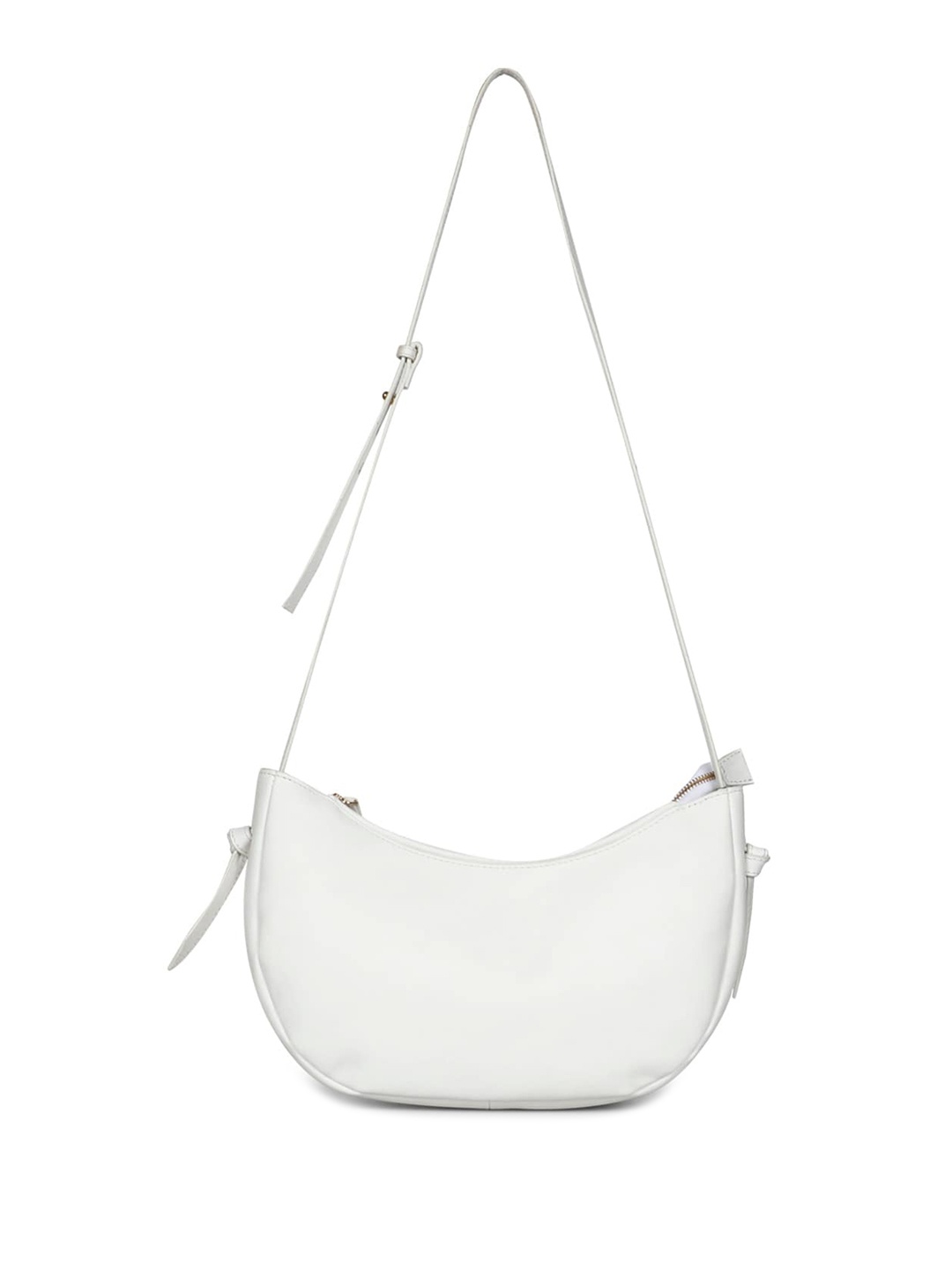 

Favore Leather Half Moon Shoulder Bag, White