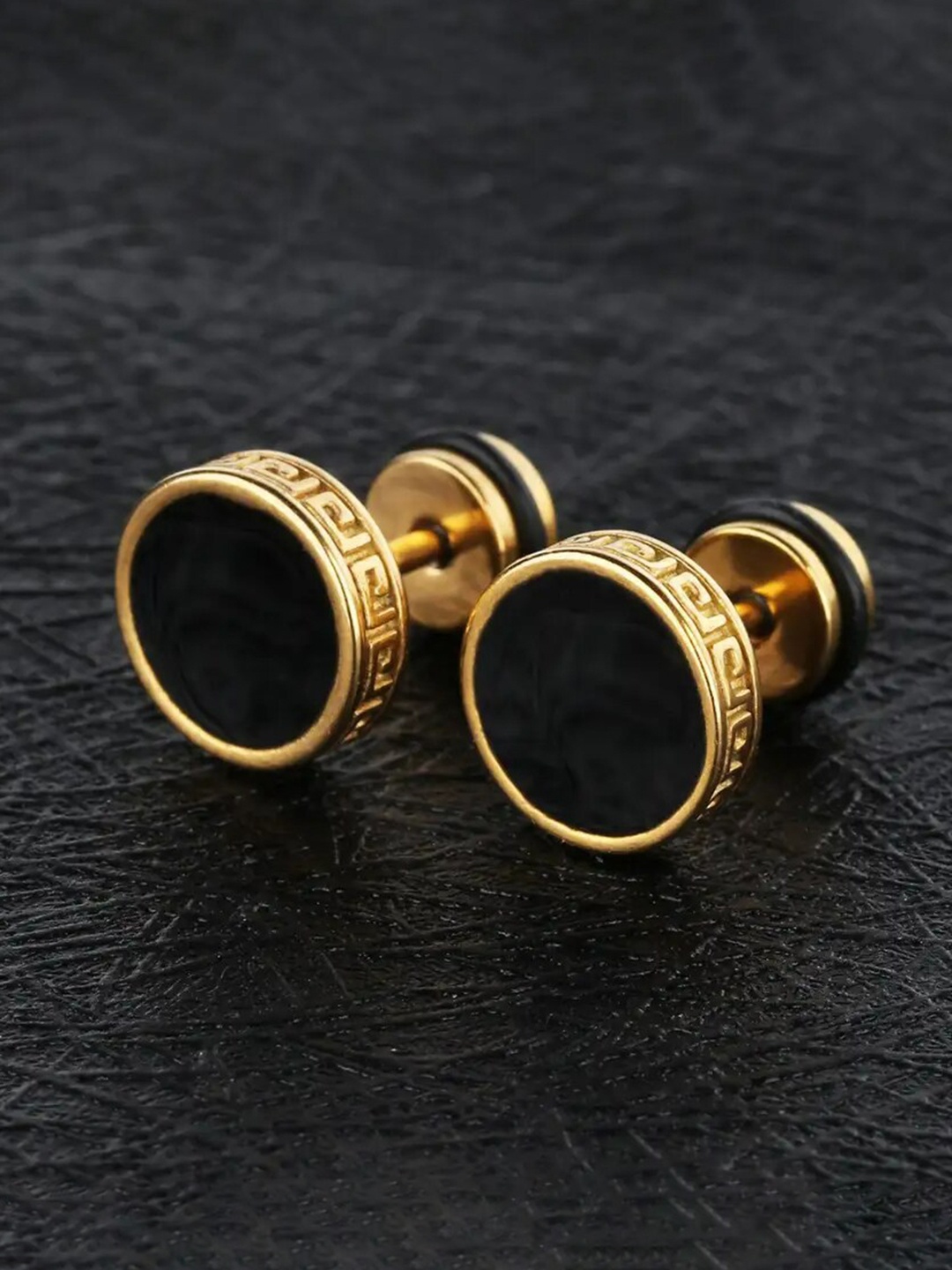 

KARISHMA KREATIONS Gold-Plated Artificial Stones Contemporary Stud Earrings