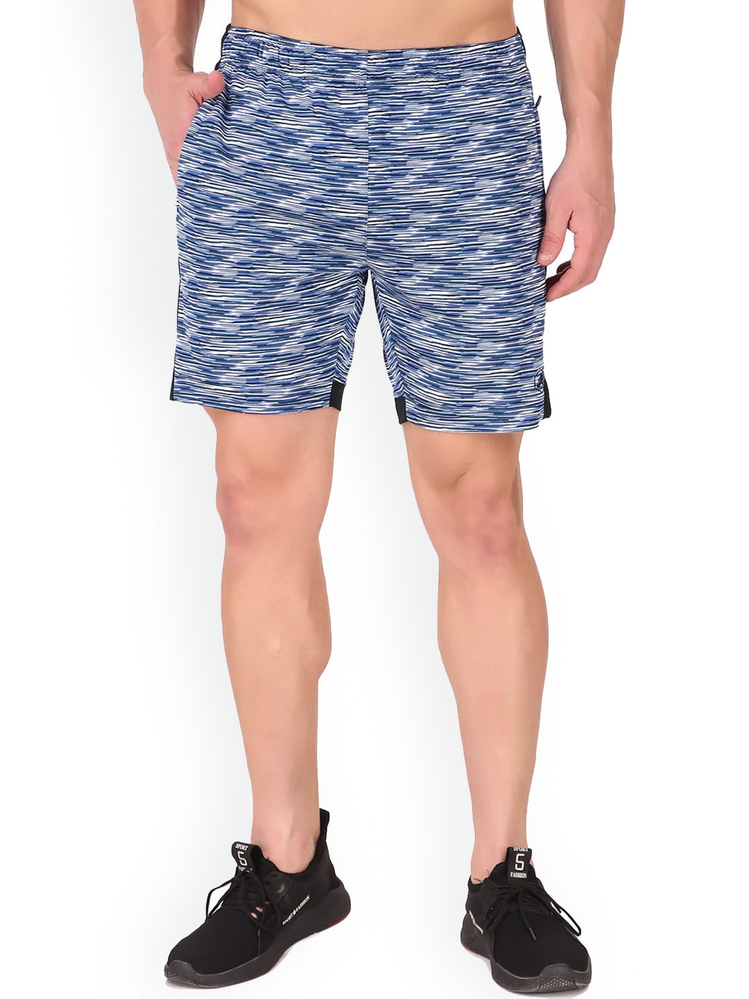 

REDESIGN Men Abstract Printed Rapid-Dry Technology Sports Shorts, Blue