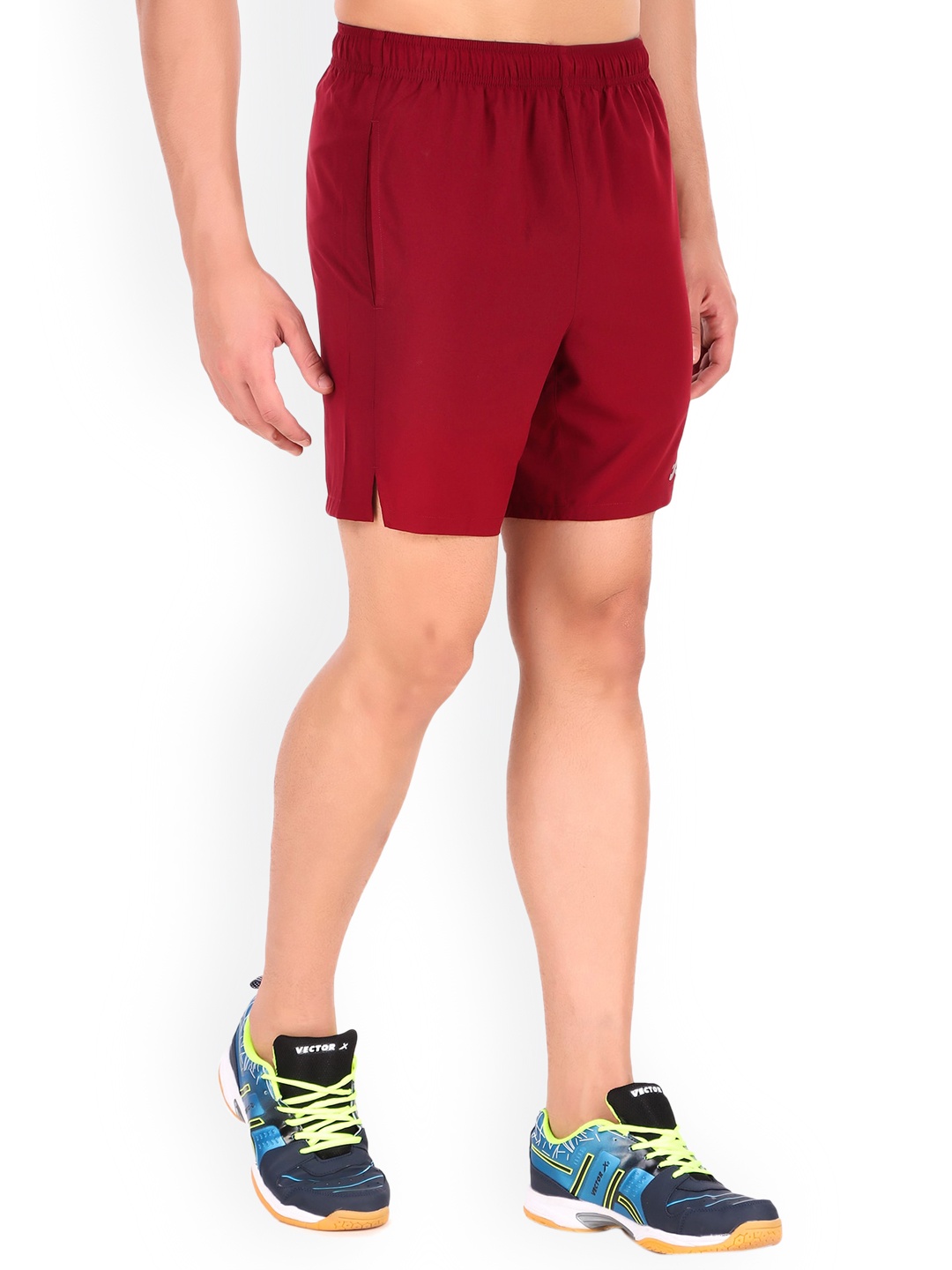 

REDESIGN Men Mid Rise Rapid Dry Sports Shorts, Maroon