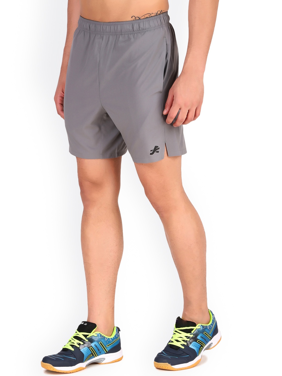 

REDESIGN Men Rapid-Dry Mid-Rise Sports Shorts, Grey