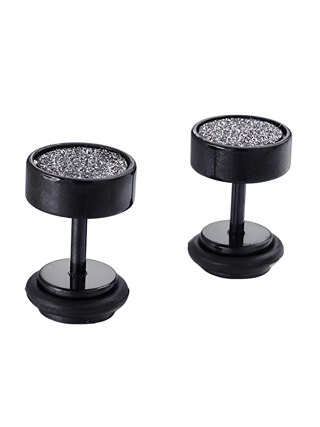 

KARISHMA KREATIONS Stainless Steel Studs Earrings, Black