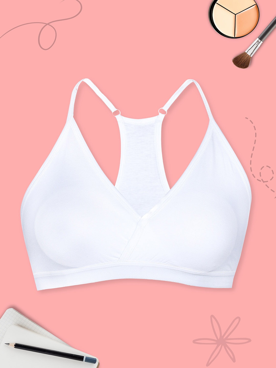 

DChica Girls All Day Comfort Bra Full Coverage, White