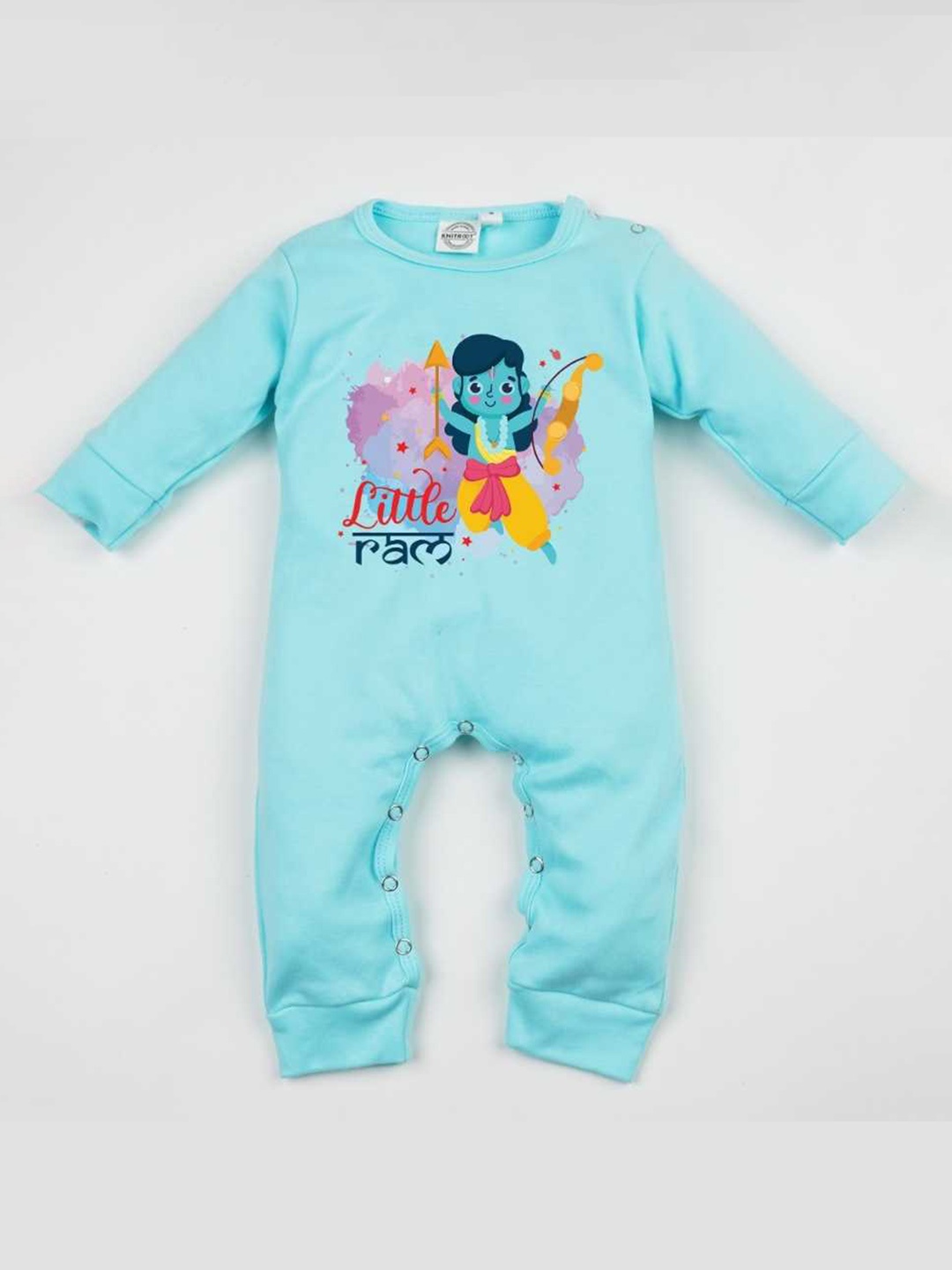 

KNITROOT Infants Printed Cotton Rompers, Blue