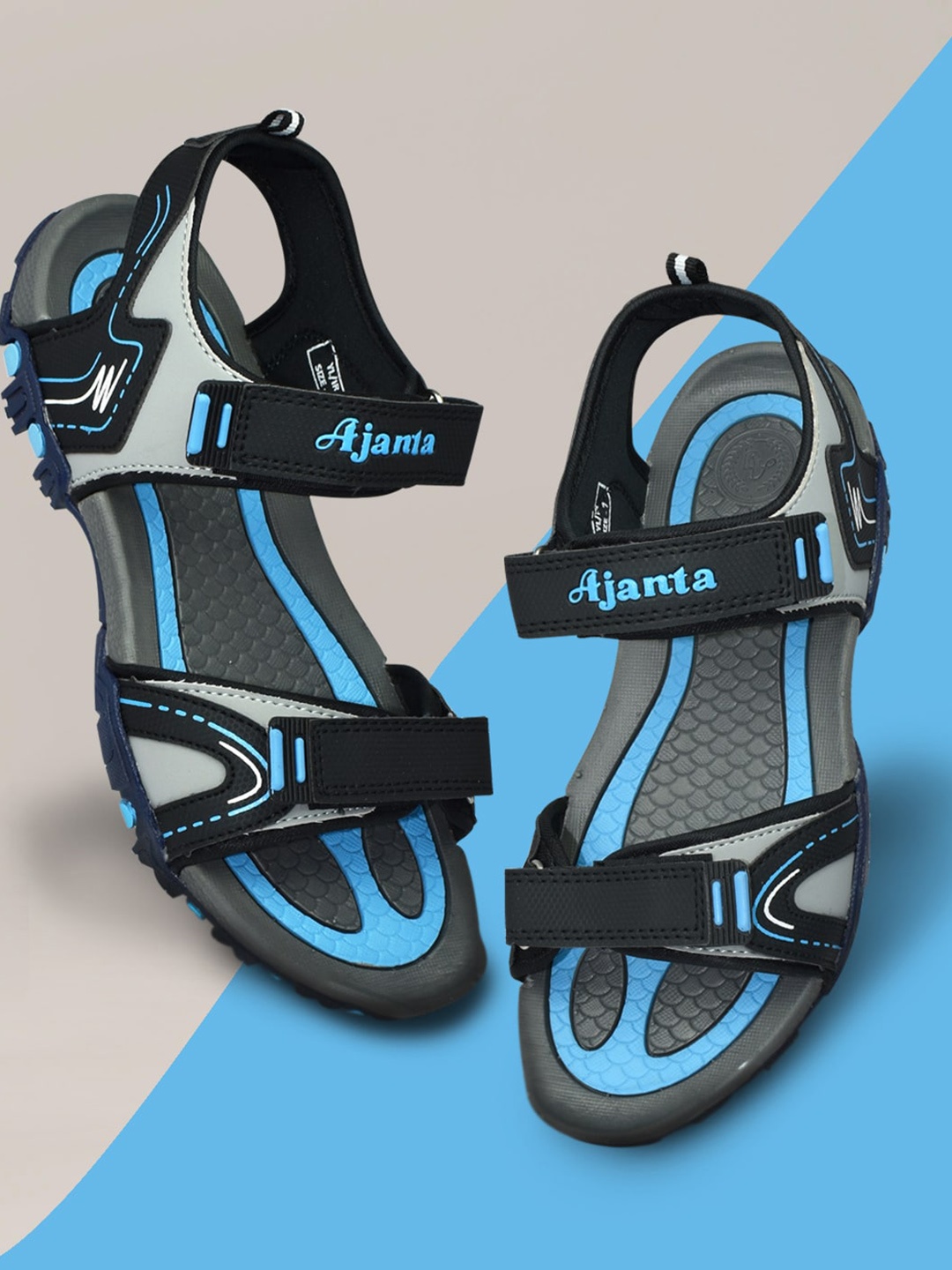 

Ajanta Men Colorblocked Sports Sandals, Blue