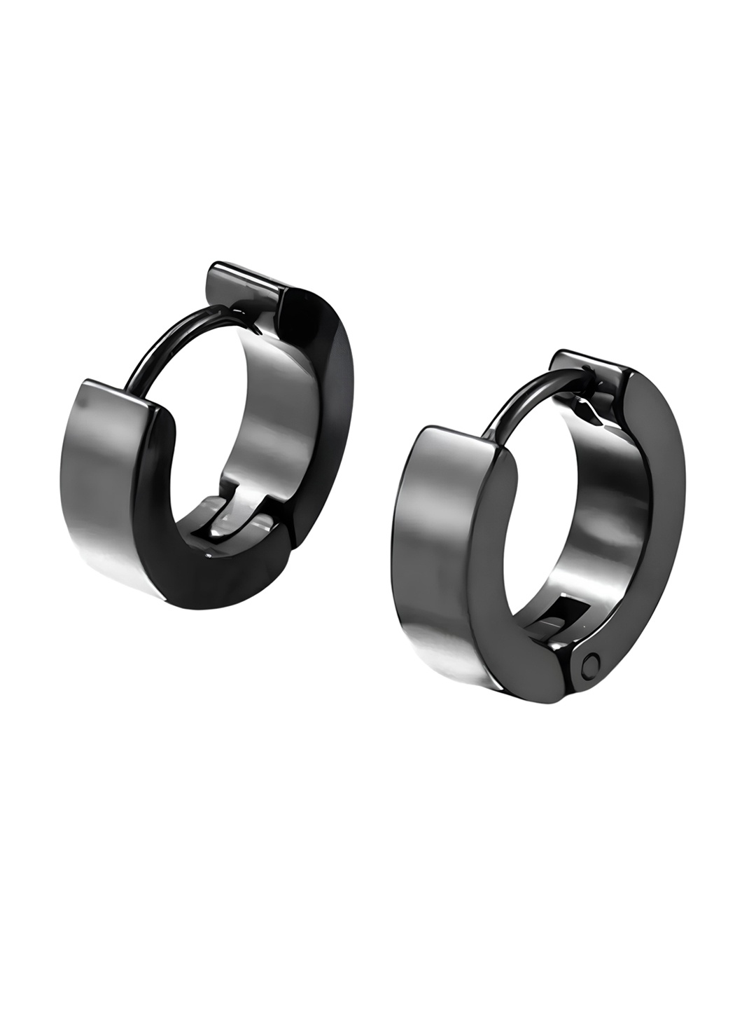 

KARISHMA KREATIONS Stainless Steel Circular Hoop Earrings, Black