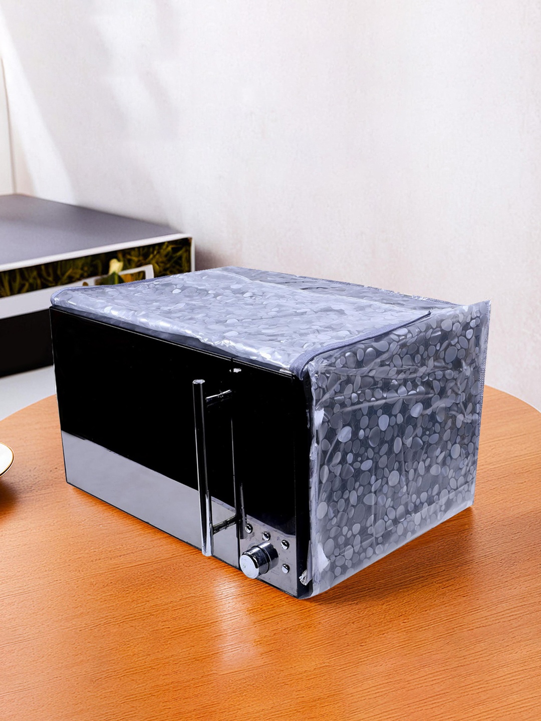 

Kuber Industries Transparent 3D Stone Design Microwave Oven Cover 30 L, White