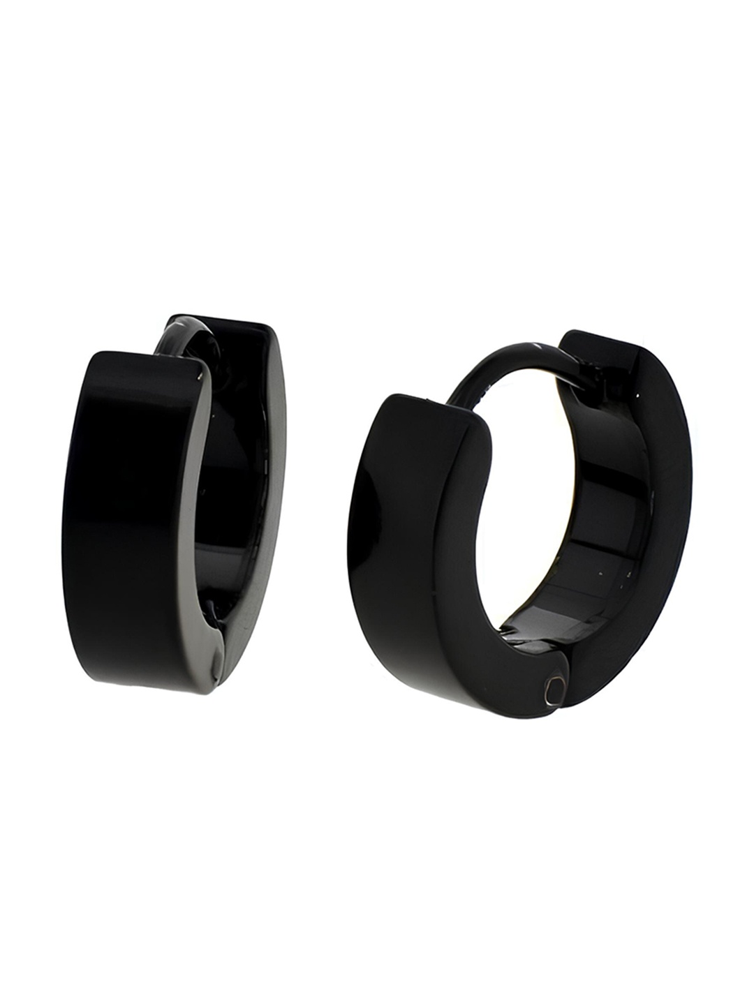 

KARISHMA KREATIONS Stainless Steel Circular Hoop Earrings, Black