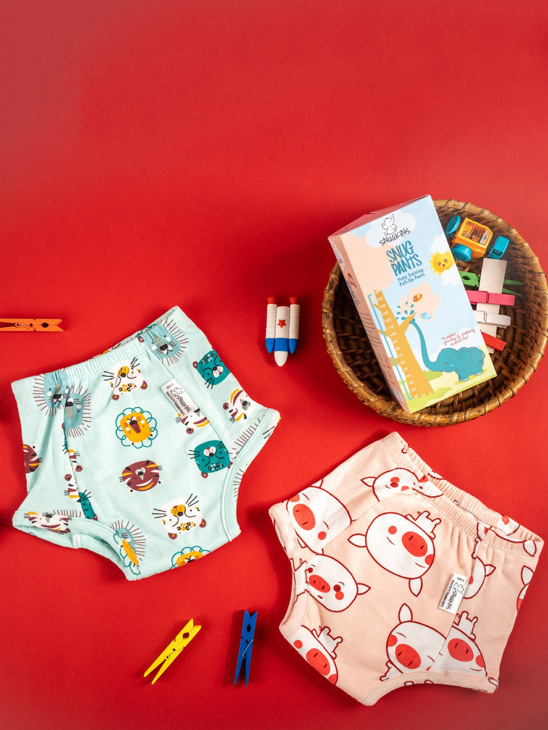 

Snugkins Snug Potty Set Of 2 Training Pant - Size 5, Multi