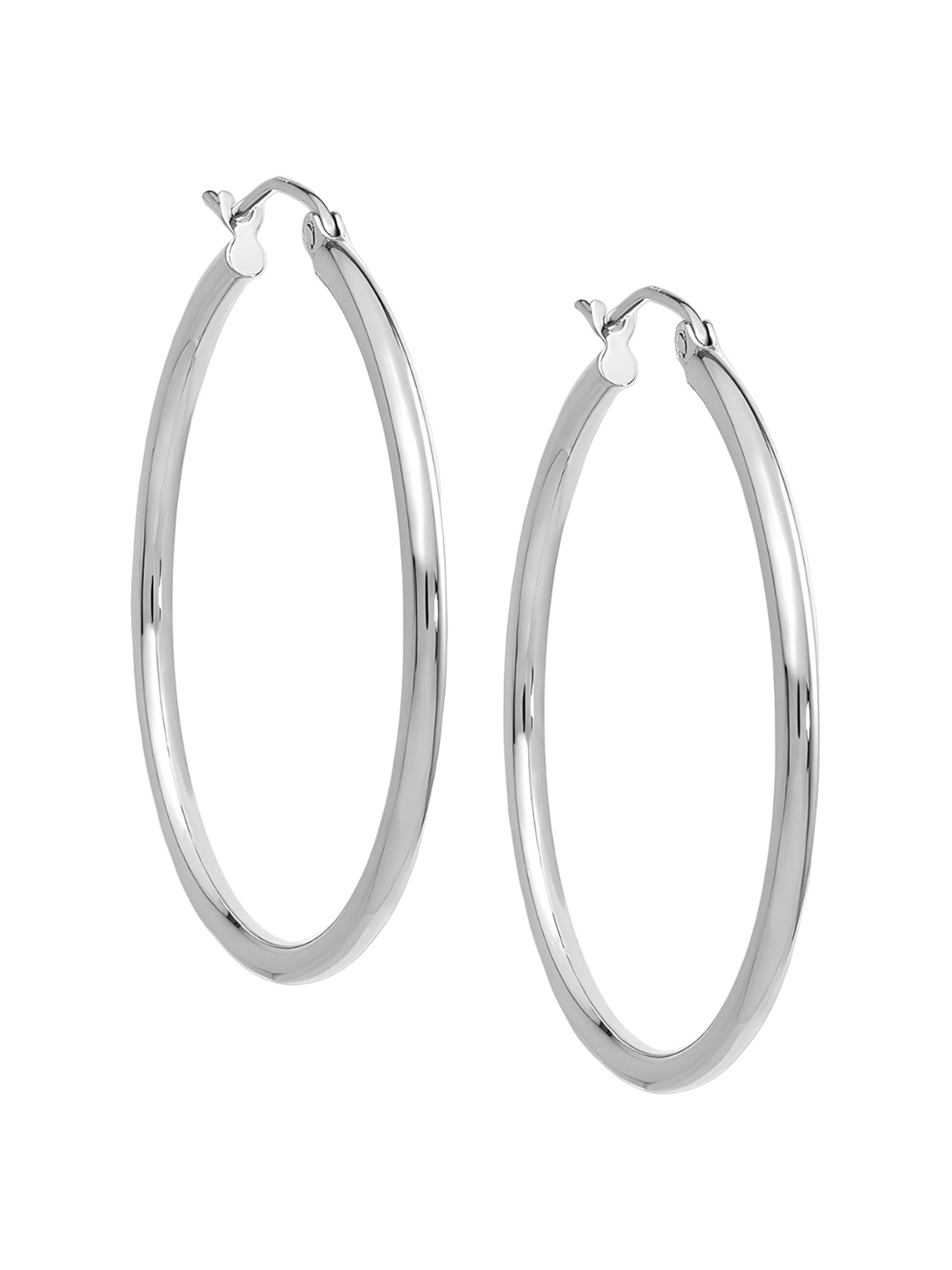 

KARISHMA KREATIONS Unisex Silver-Plated Contemporary Stainless Steel Hoop Earrings