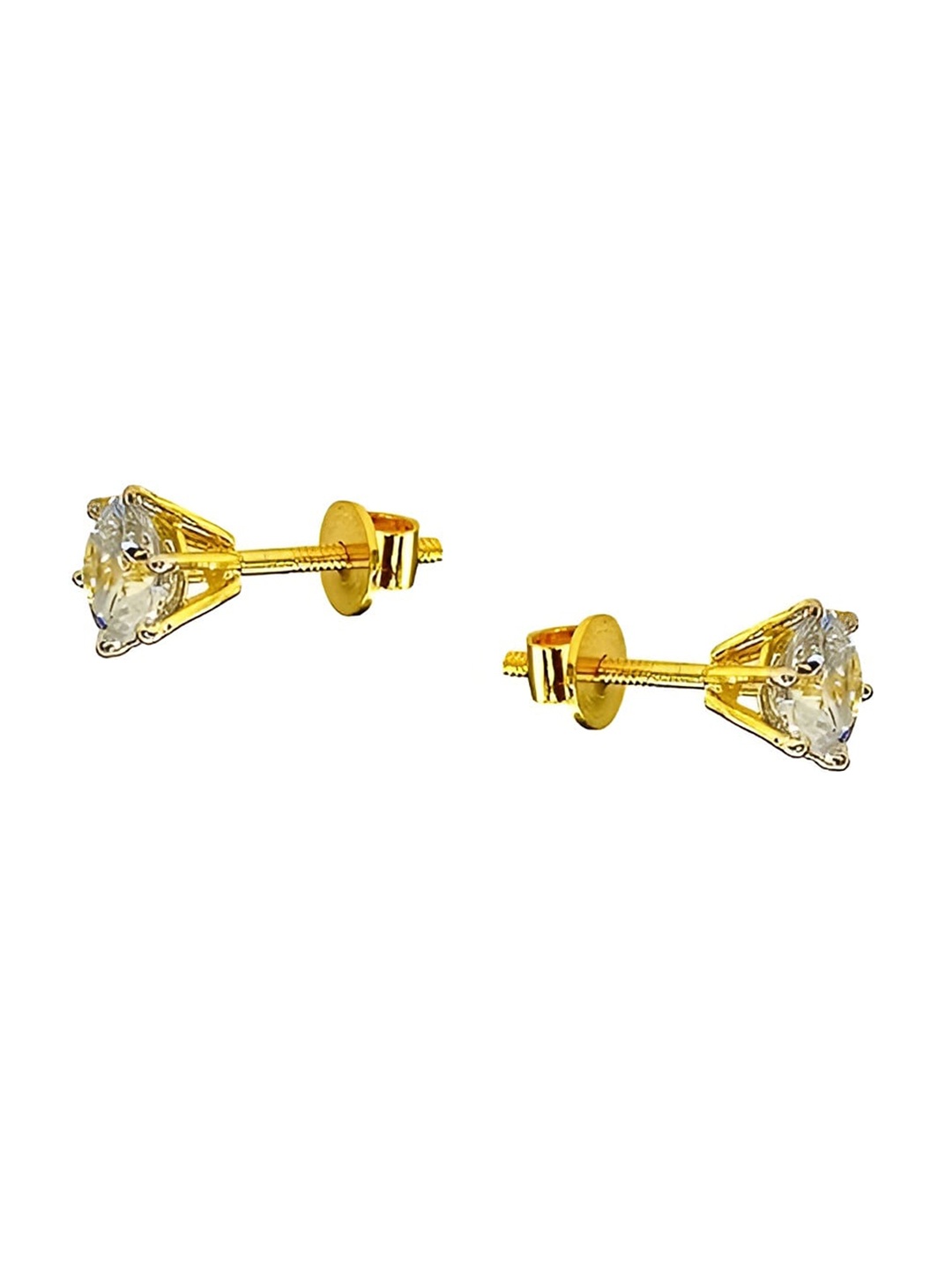 

KARISHMA KREATIONS Gold-Plated CZ-Studded Contemporary Studs Earrings