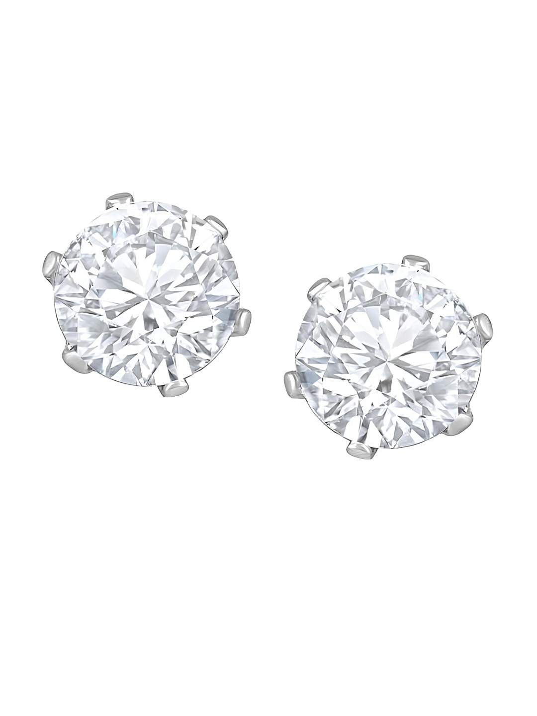 

KARISHMA KREATIONS Silver-Plated Cubic Zirconia Contemporary Studs Earrings