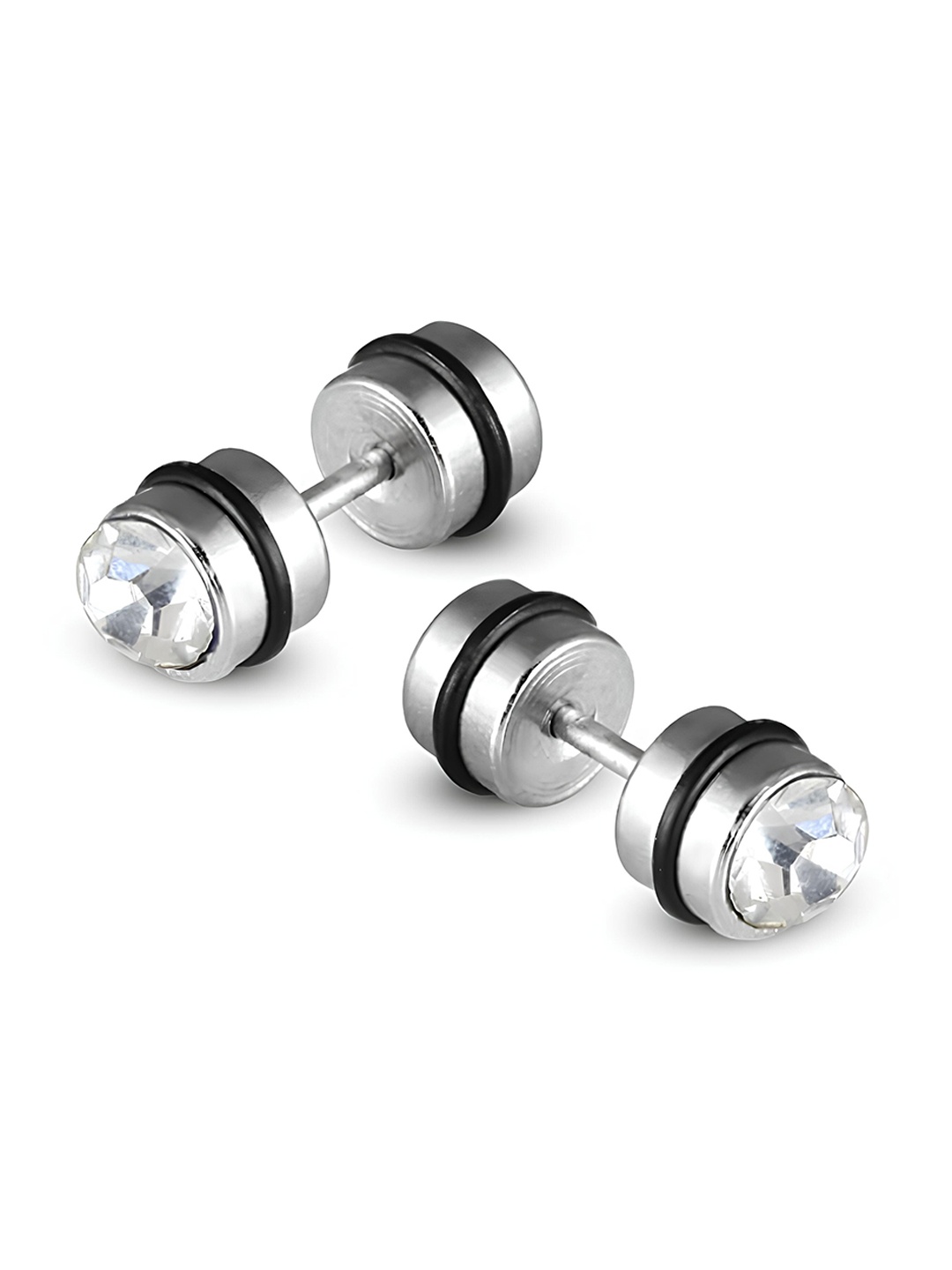 

KARISHMA KREATIONS Unisex Silver-Plated Stainless Steel Studs Earrings