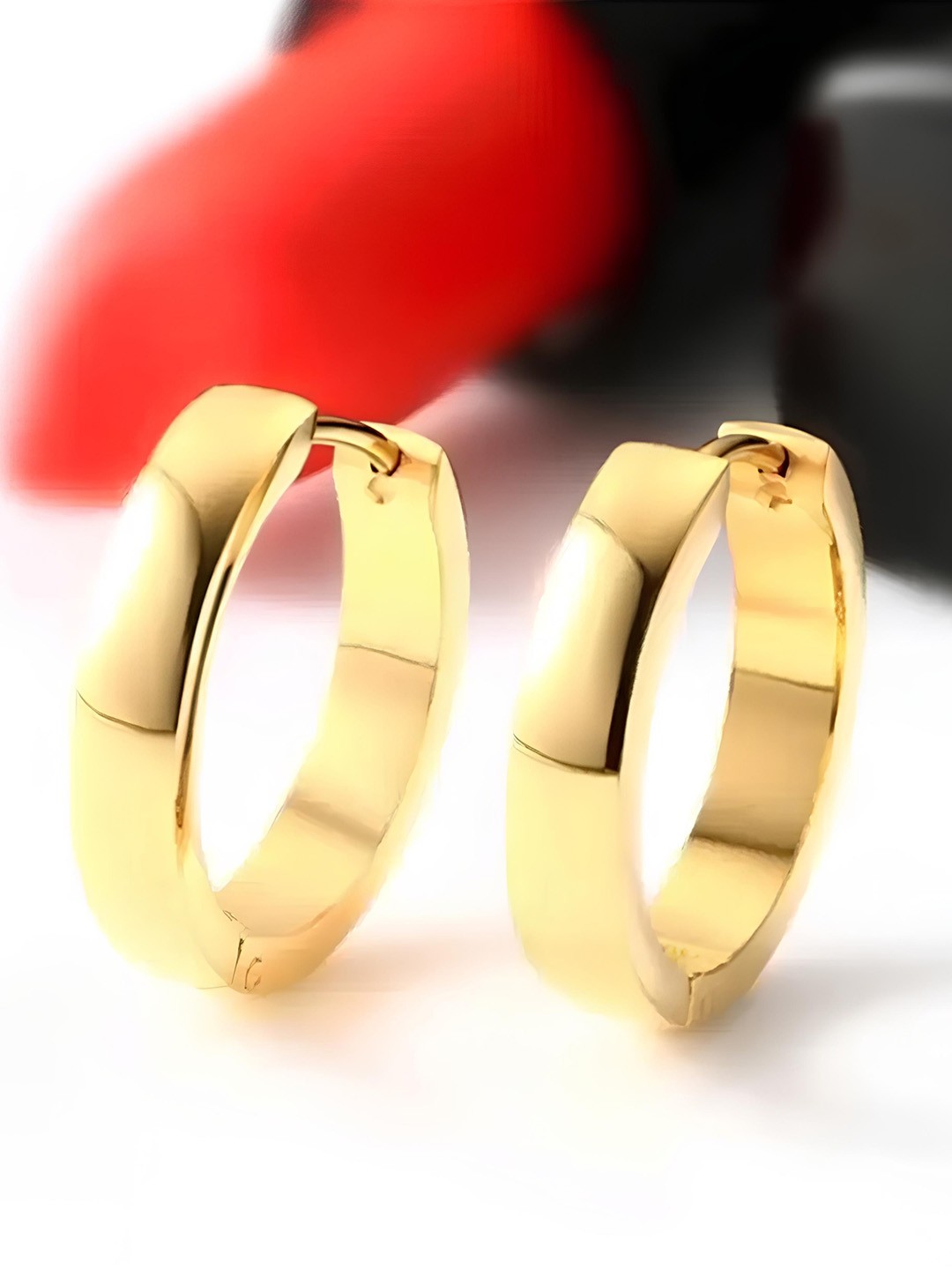 

KARISHMA KREATIONS Unisex Gold-Plated Circular Hoop Earrings