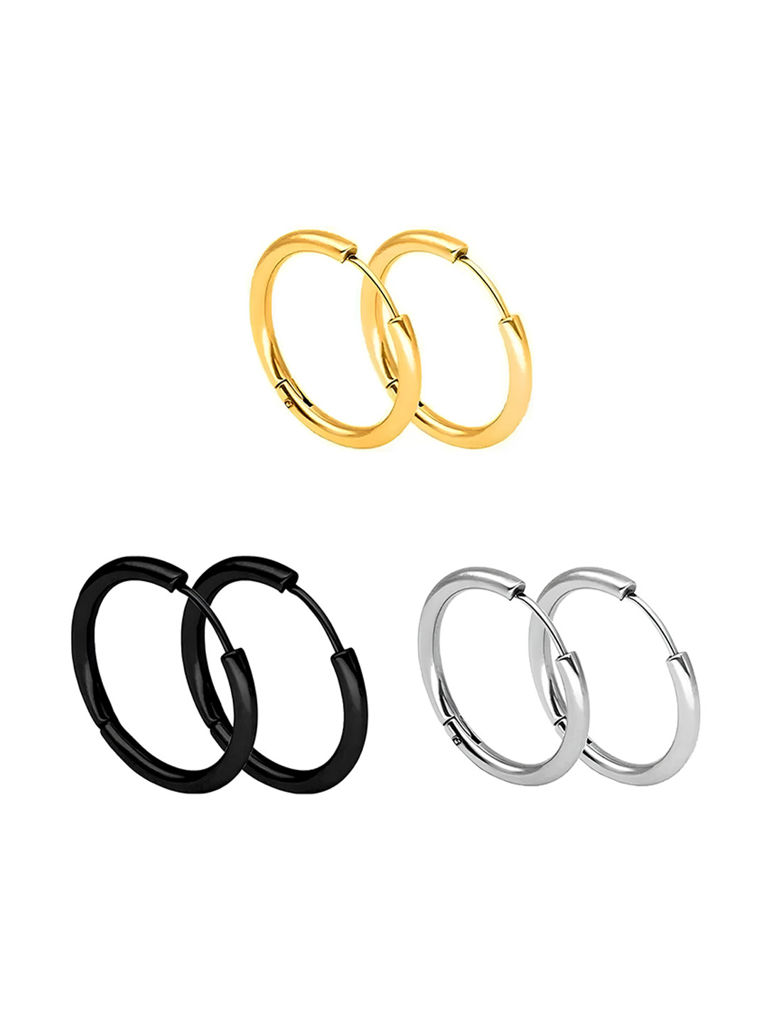 

KARISHMA KREATIONS Set Of 3 Circular Hoop Earrings, Gold