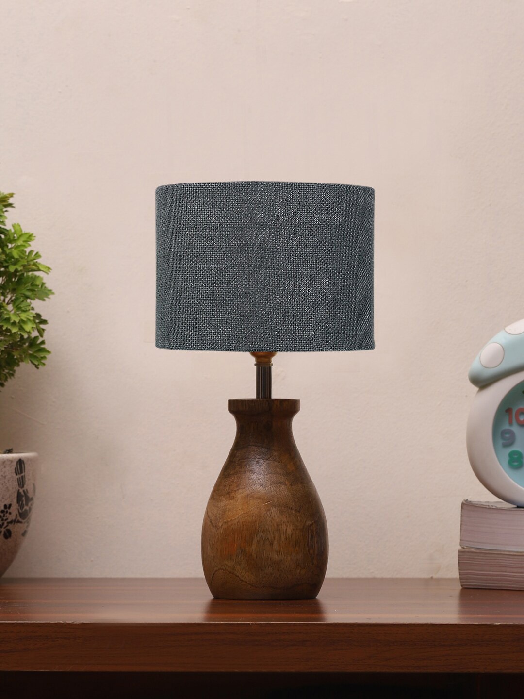 

Devansh Grey & Brown Wooden Table Lamps With Wood Natural Base