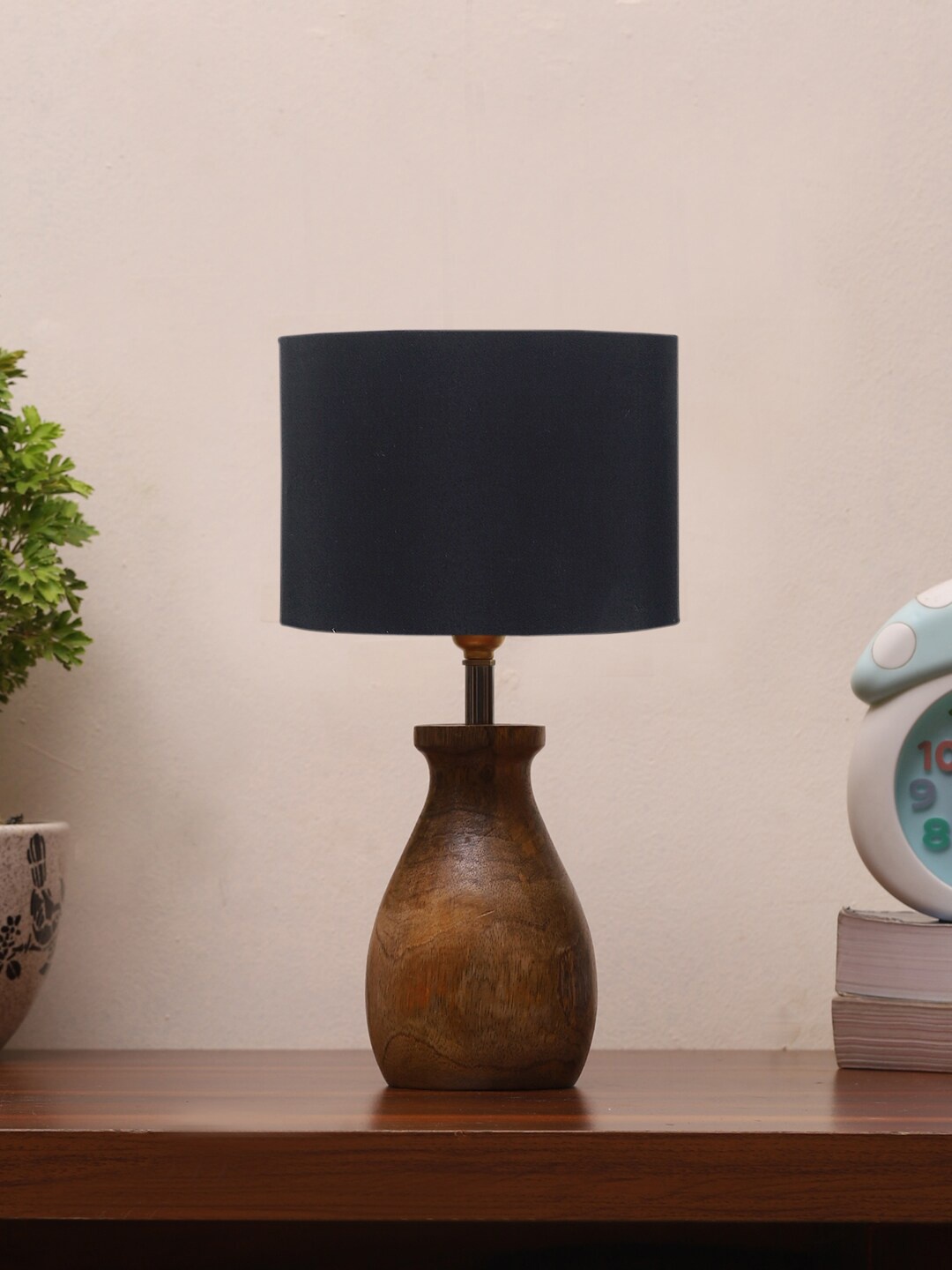 

Devansh Black & Brown Wooden Table Lamps With Wooden Base