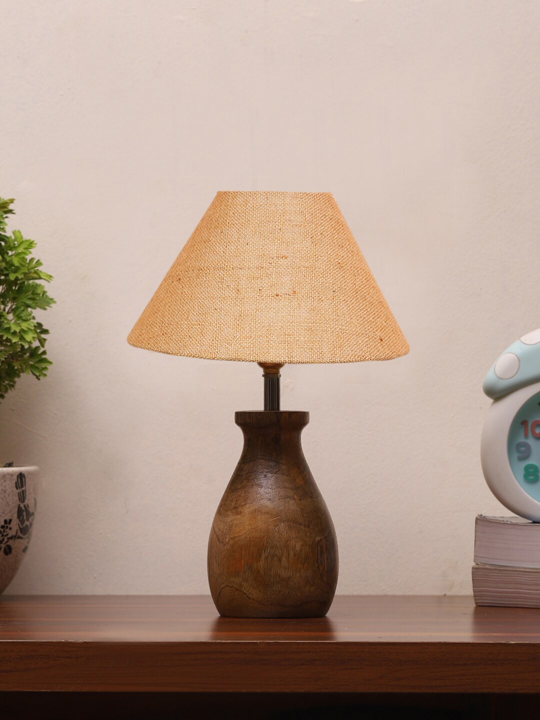 

Devansh Beige Jute Table Lamp With Wooden Natural Base