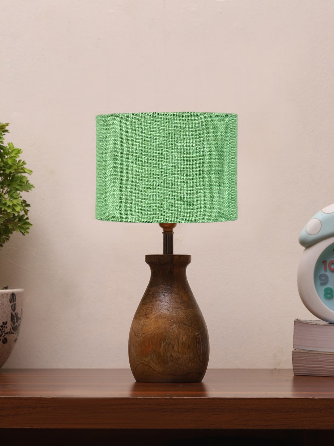 

Devansh Green & Brown Wooden Table Lamps