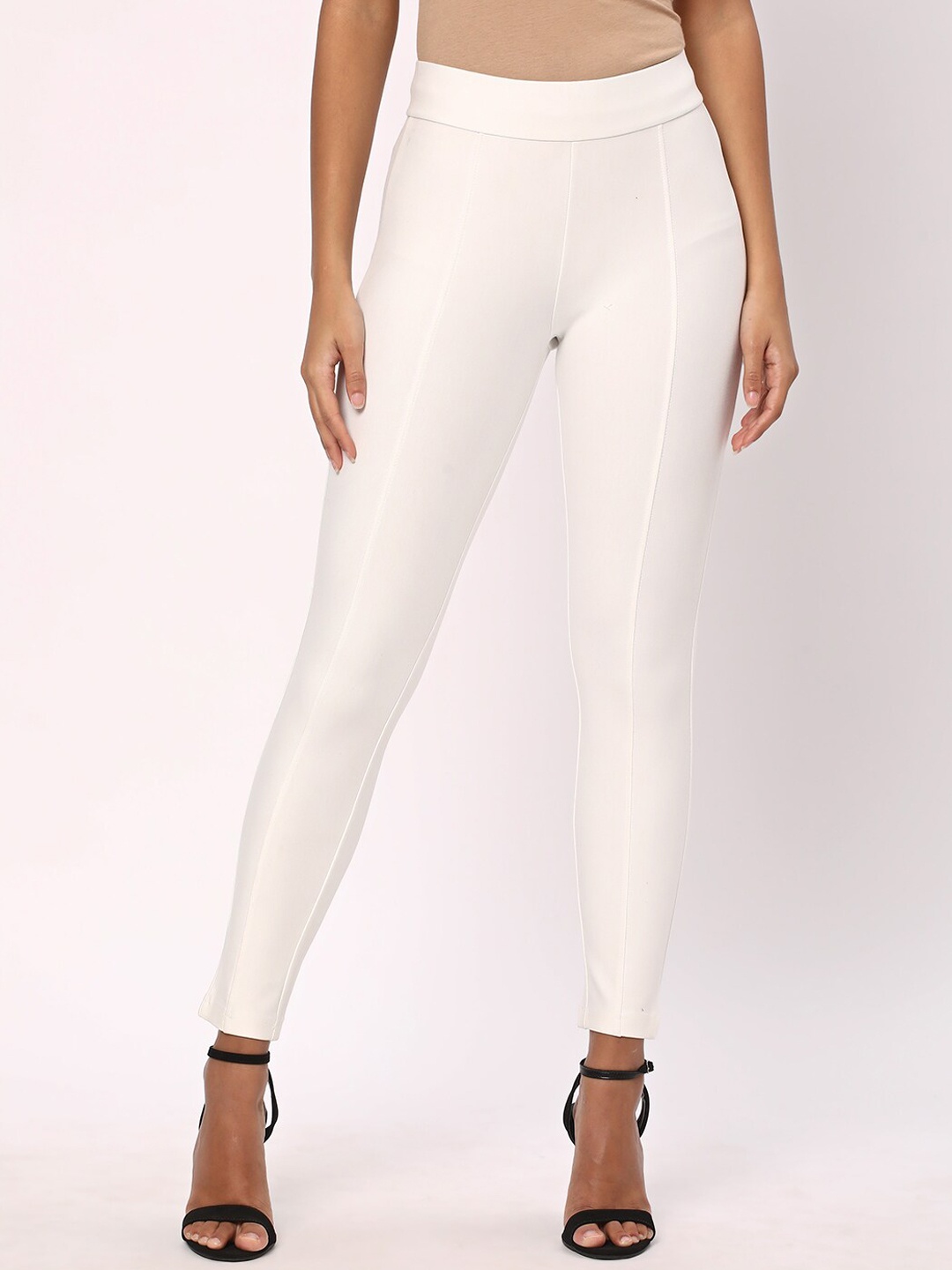 

R&B Mid-Rise Slip-On Jeggings, White