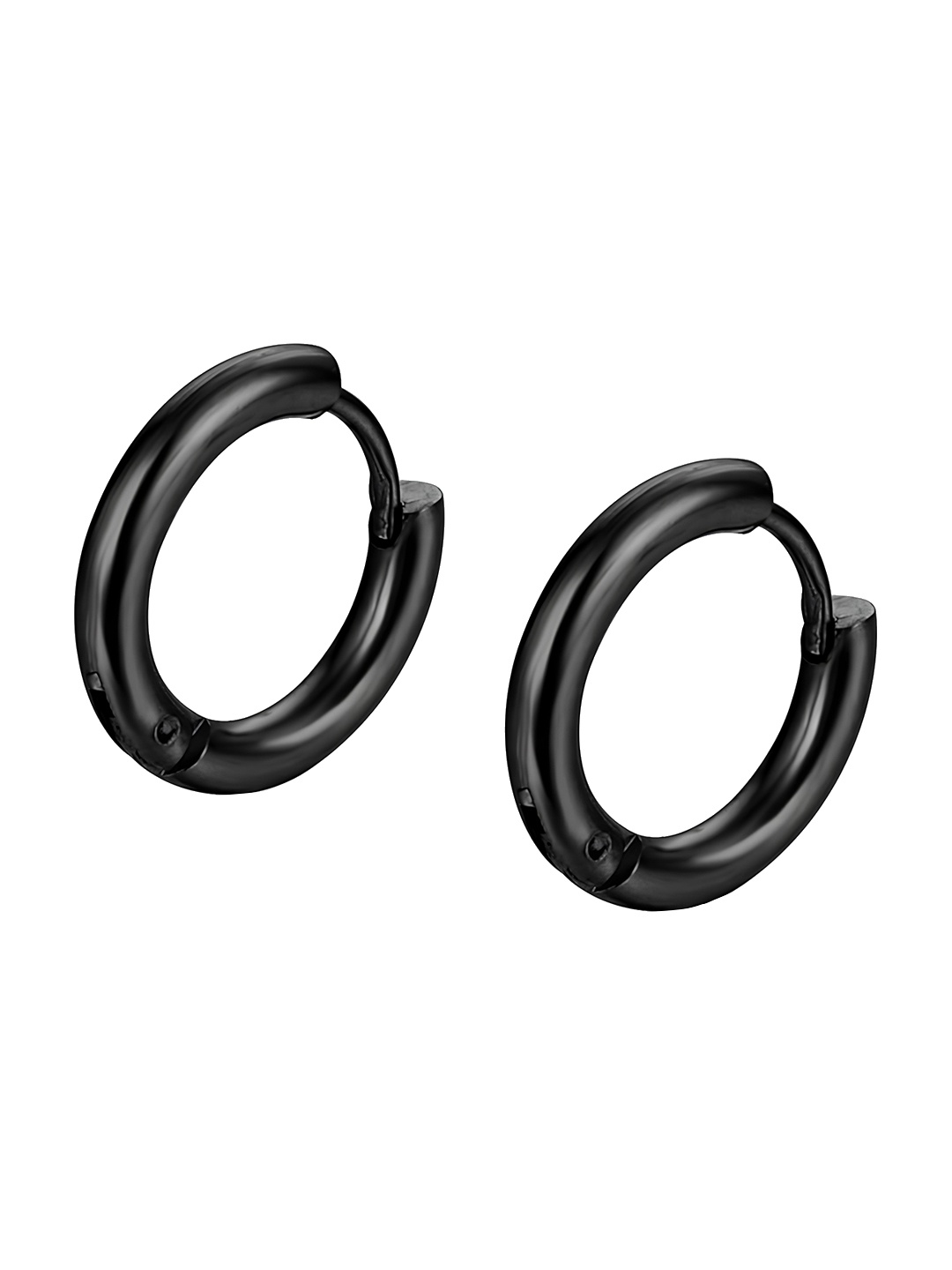 

KARISHMA KREATIONS Unisex Stainless Steel Contemporary Hoop Earrings, Black