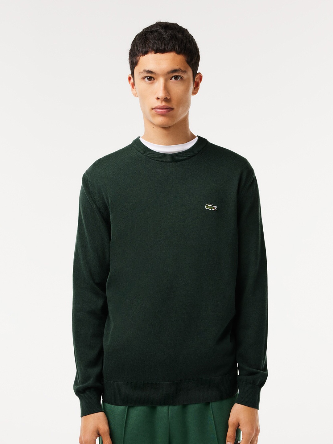 

Lacoste Round Neck Cotton Pullover Sweater, Green