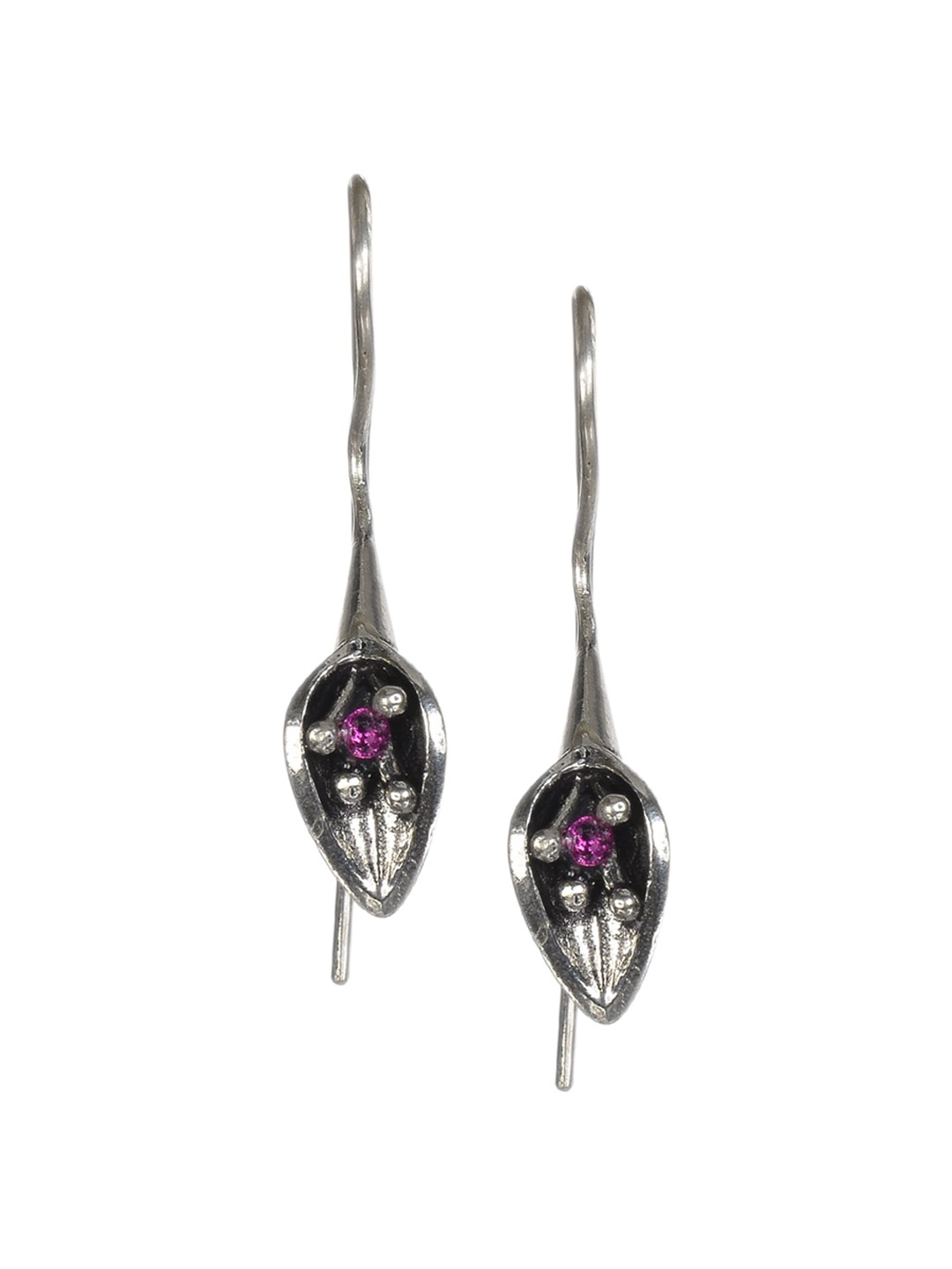 

Silverwala Silver-Plated 925 Sterling Silver Stones Studded Contemporary Drop Earrings