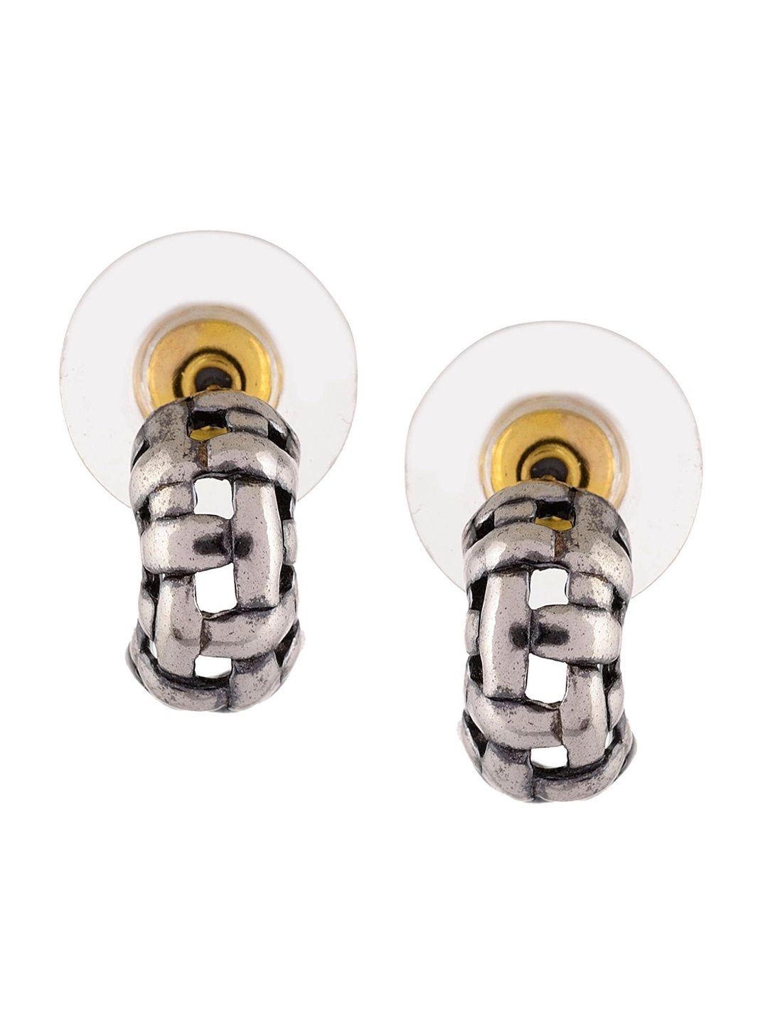 

Silverwala Silver-Plated Contemporary Drop Earrings