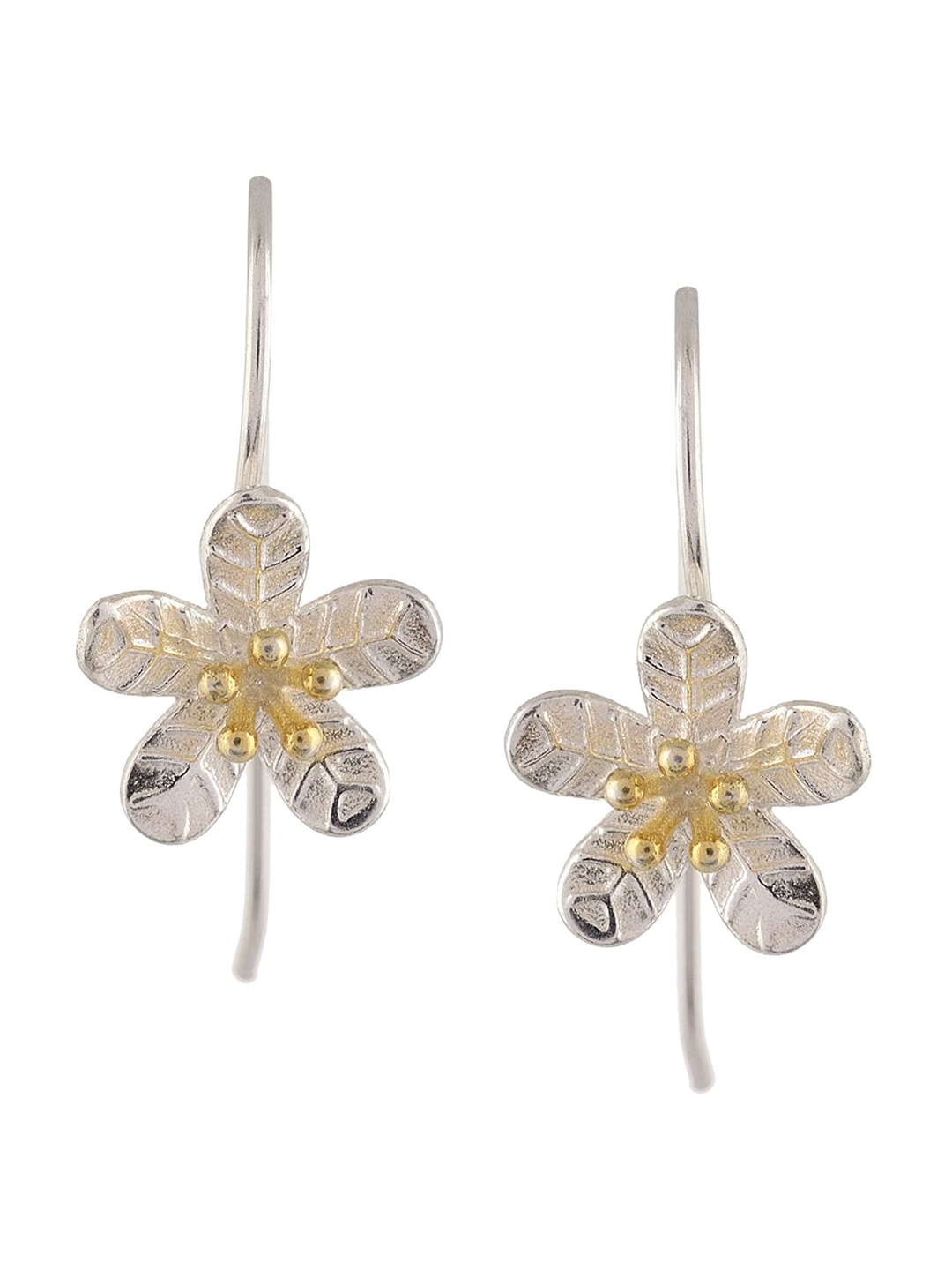 

Silverwala 925 Silver Plated Beaded Floral Drop Earrings