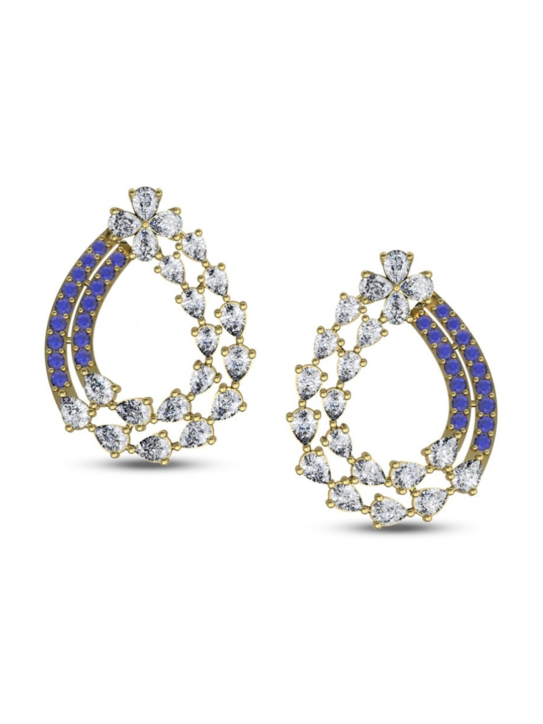 

ORIONZ Gold Plated Cubic Zirconia Leaf Shaped Studs Earrings