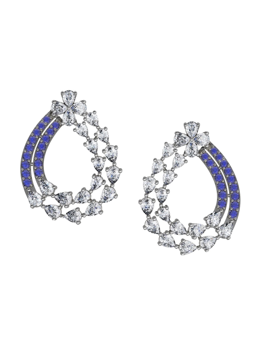 

ORIONZ Cubic Zirconia Leaf Shaped Studs Earrings, White