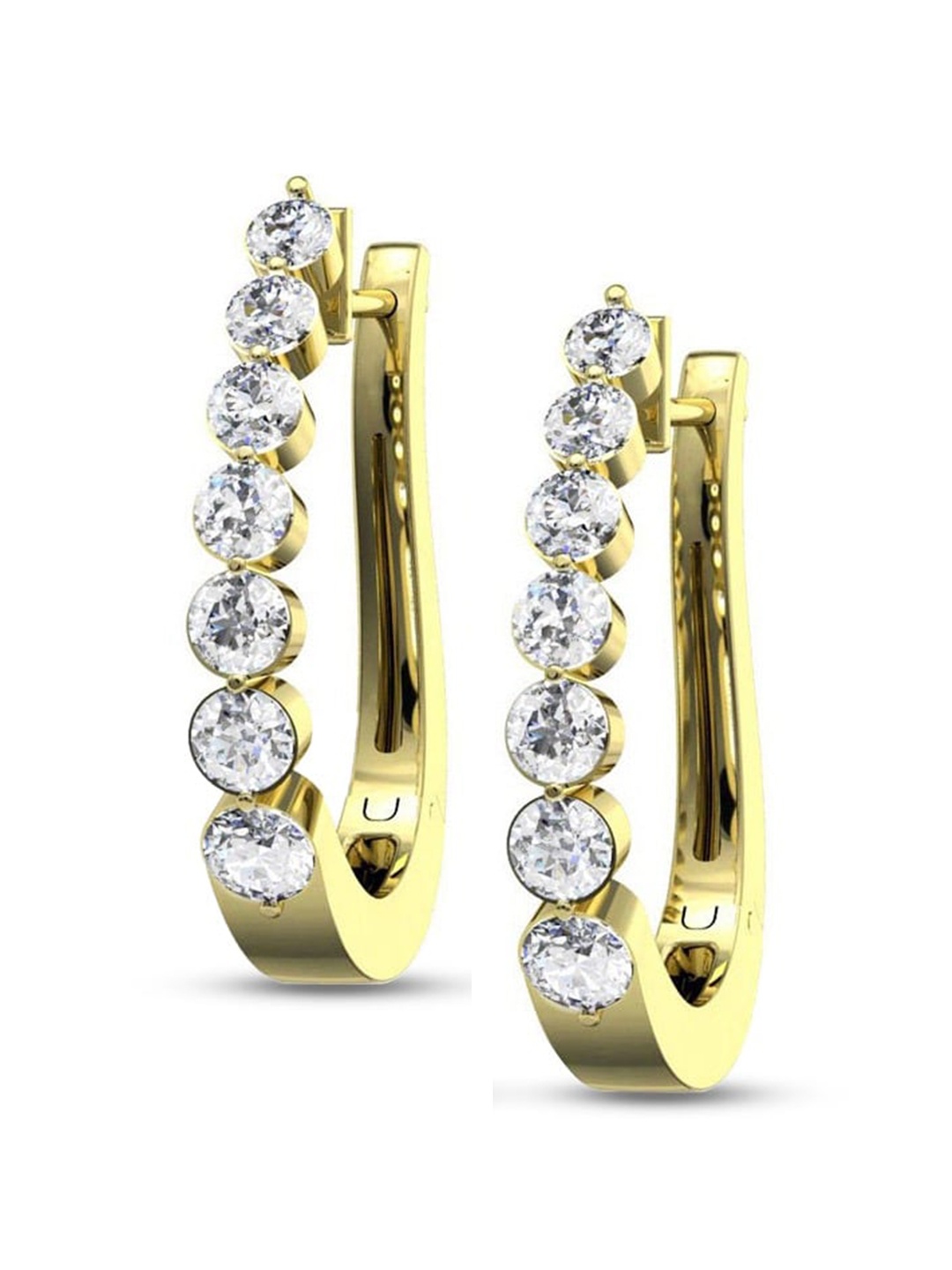 

ORIONZ Sterling Silver Gold Plated Contemporary Hoop Earrings