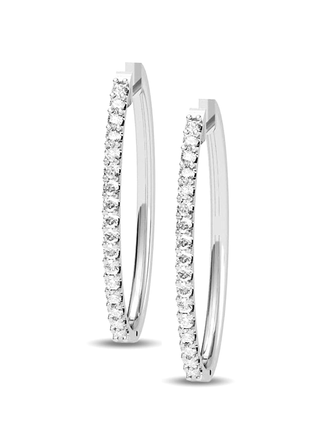 

ORIONZ Contemporary Sterling Silver Hoop Earrings, White