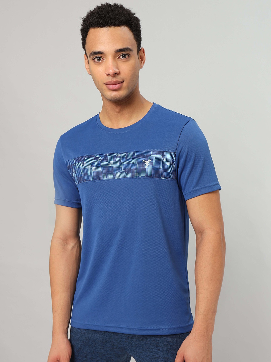 

Technosport Printed Antimicrobial Slim Fit Sports T-shirt, Blue