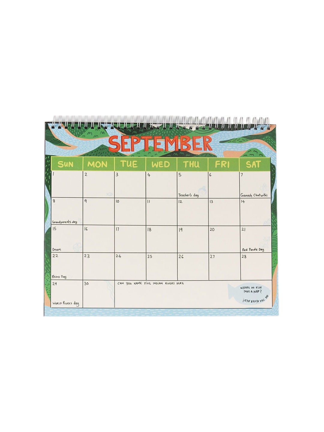 

happywagon Kids 2024 Wild Adventures Desk Calendar, Blue