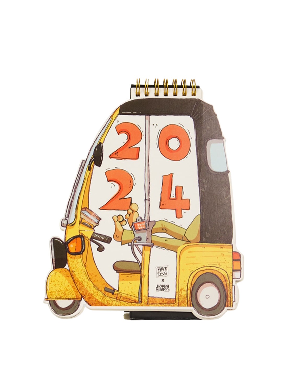 

happywagon 2024 The Great Indian Auto Desk Calendar, Brown